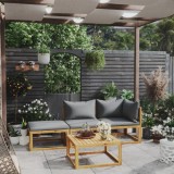 vidaXL Set mobilier de grădină cu perne, 4 piese, lemn masiv de acacia 3057628