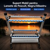 Suport Mobil pentru Lansete de Pescuit, Negru/Albastru