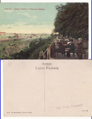 Galati- Gradina publica si vedere spre Badalan - rara foto