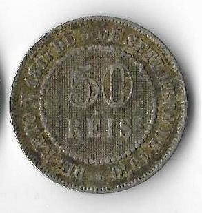 Moneda 50 reis 1886 - Brazilia foto