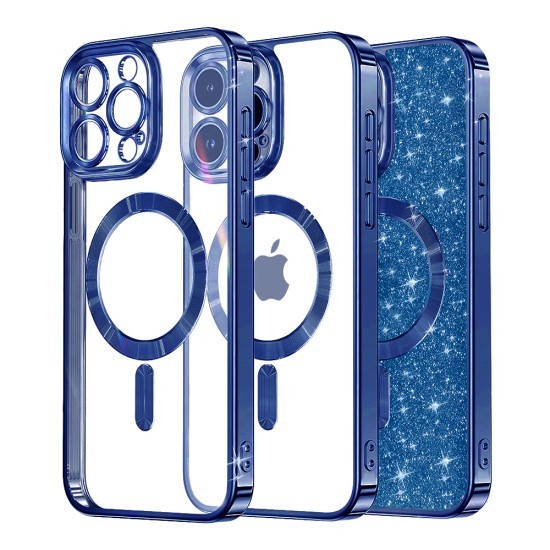 Husa pentru iPhone 12 Pro Max - Techsuit Luxury Glitter MagSafe - Deep Blue