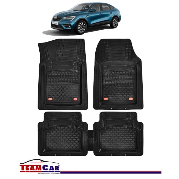 Covorase Auto TeamCar&reg; Tip Tavita Compatibile Renault Arkana (2021-2024) Negru Material Rezistent
