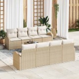 VidaXL Set de canapele pentru grădină 9 pcs Bej, crem 55 x 55 x 37 cm