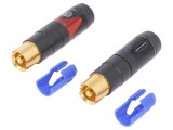Mufă RCA tată aurită pentru lipire pe cablu 3-7,3mm, Neutrik