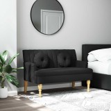 VidaXL Banchetă cu perne, negru, 113x64,5x75,5 cm, textil