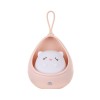 Lampa de veghe portabila cu 2 moduri de functionare Flippy, silicon non-toxic, reincarcabila USB, senzor miscare, roz, pisicuta