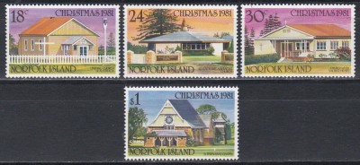 Norfolk Island 1981 - Crăciun - Biserici, MNH foto