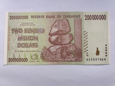 Zimbabwe 200 000 000 dollars 2008-UNC foto