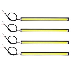 Set 4x Banda auto LED, lumini de zi, putere 12W, 28 LED, culoare alba 6500K, lungime 17 cm