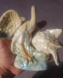 Bibelou ceramica doua pasari albe, dimensiunea 15x16 cm