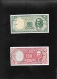 Set Chile 5 + 10 centesimos de escudo pe 50 + 100 pesos aunc, America Centrala si de Sud