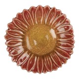 Cumpara ieftin Platou ceramica rosie galbena Floare 14x3 cm