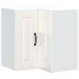 Dulap de colt de bucatarie &bdquo;Kalmar&rdquo; lemn prelucrat alb lucios