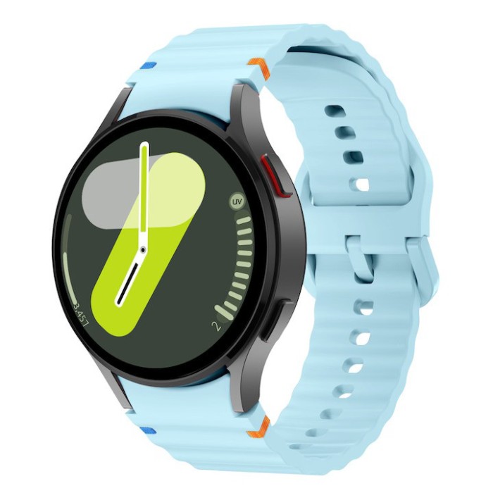 Curea din silicon 20 mm, THD, compatibila Samsung Galaxy Watch 7, Galaxy Watch 6, albastru deschis