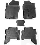 Covorase Cauciuc Premium Tip Tavita Nissan Navara D40 2004-2012, Fara Miros, Negre