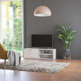 Comoda TV, alb extralucios, 120 x 34 x 37 cm, PAL GartenMobel Dekor, vidaXL