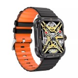 Ceas smartwatch TKY-D09, 1.83inches IPS HD, multi sport, apel bluetooth, agenda, rezistent la apa IP68, difuzor, notificari, vibratii, negru. silicon