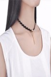 Choker Fashion Black Duble - Colier elegant pentru gat - Black Delux