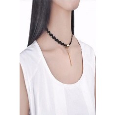 Choker Fashion Black Duble - Colier elegant pentru gat - Black Delux