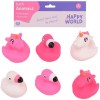 Set 6 jucarii din cauciuc pentru baie, flamingo unicorn