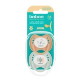 Suzeta Ortodontica din Latex Calmy Baboo - Culoarea Piersica, 2 bucati, 0 luni+