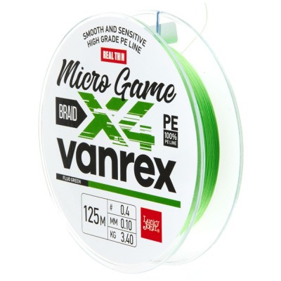 Fir Textil Lucky John Vanrex Micro Game X4 Braid Fluo Green, 125m, 0.06mm, 2kg foto