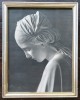 Heinrich Wadere-"Madonna", reproducere foto veche pe carton, înrămată