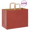 VidaXL Pungi de h&acirc;rtie 250 buc cu m&acirc;nere roșii 32x17x25 cm