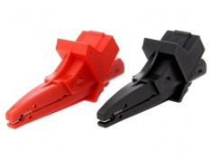 Bornă crocodil 20A 4mm negru şi roşu 1kV
