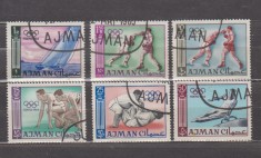 A12 S3 4 - Timbre foarte vechi - Ajman - Jocurile olimpice Tokio 1964