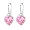 Cercei argint, Inima, Cristale Pink, A4S6457