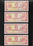 Set Peru 4 x 10 soles de oro semnaturi diferite