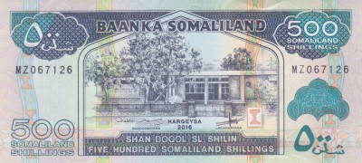Bancnota Somaliland 500 Shilingi 2016 - P6i UNC foto