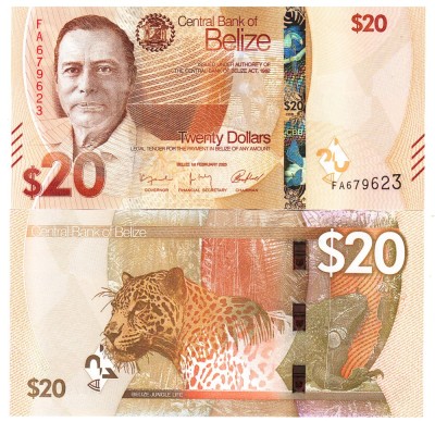 Belize 20 Dollars 2025 P-76 UNC foto