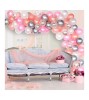 Set 103 Baloane Arcada Aniversare/Petrecere: Rosu, Roz, Alb, Gri, Confetti, 30cm + Accesorii