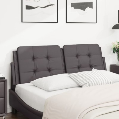 vidaXL Pernă pentru tăblie pat, gri, 140 cm, piele artificială foto