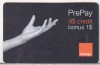 Bnk card Romania - Orange - 9+1 $ - 12/09 - RO-ORA-REF-0008-0912A