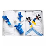 Cumpara ieftin Trusou Botez cu 7 piese - MIckey Mouse brodata - ALB - ALBASTRU - TB84