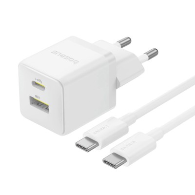 Incarcator Fast Charge Type-C, 30W + cablu Type-C Baseus, alb, P1011160A213-01 foto
