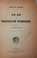 UN AN DE REVOLUTIE RUSEASCA - MAXIM GORKI foto