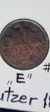 AUSTRIA 1 KREUZER 1859 E cupru