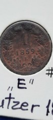 AUSTRIA 1 KREUZER 1859 E cupru