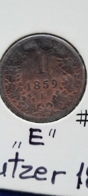 AUSTRIA 1 KREUZER 1859 E cupru foto