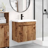 vidaXL Mobilier de baie cu chiuvetă cu ușă Lemn vechi 61 x 39 x 58 cm 889543