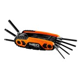 Set 8 chei Torx pliabile NEO TOOLS, tip briceag, T9-T40