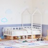 VidaXL Pat de zi cu acoperiș, alb, 80x200 cm, lemn masiv de pin 3282213