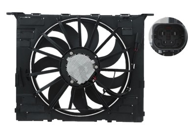 Ventilator radiator BMW Seria 5 G30 17-23, 6 Gt (G32) 17-, 7 G11 15-, motor: 1.6 T, 2.0 T, 3.0 R6 T, 495 mm; 4 pini, 17427953401; 17428619627 foto