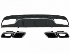 Difuzor Bara Spate cu Ornamente tobe Mercedes C-Class W205 S205 (2014-2020) C63 Design doar pentru Sport Package Performance AutoTuning