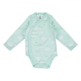 Body Bebelusi, Model Nor, Maneca Lunga, Culoare Verde Menta, Material Bumbac