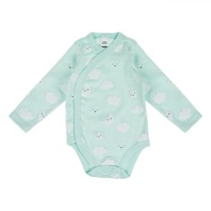 Body Bebelusi, Model Nor, Maneca Lunga, Culoare Verde Menta, Material Bumbac